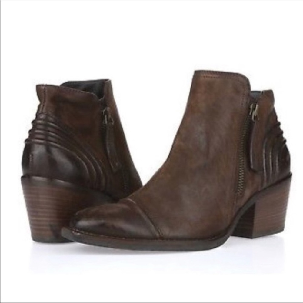 Paul Green Diandra Brown Leather Booties Ankle Boots 8